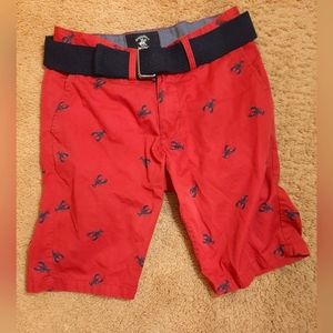 Beverly Hills Polo Club Red Lobster Shorts With Belt
